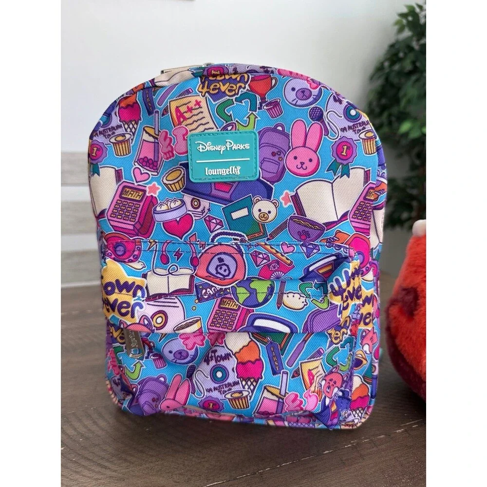 Disney Parks Loungefly Town Forever Mini Backpack & Red Panda Squishmallow Lot